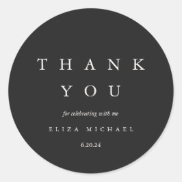 Adesivo Chá de panela Elegante Black and Taupe Obrigado