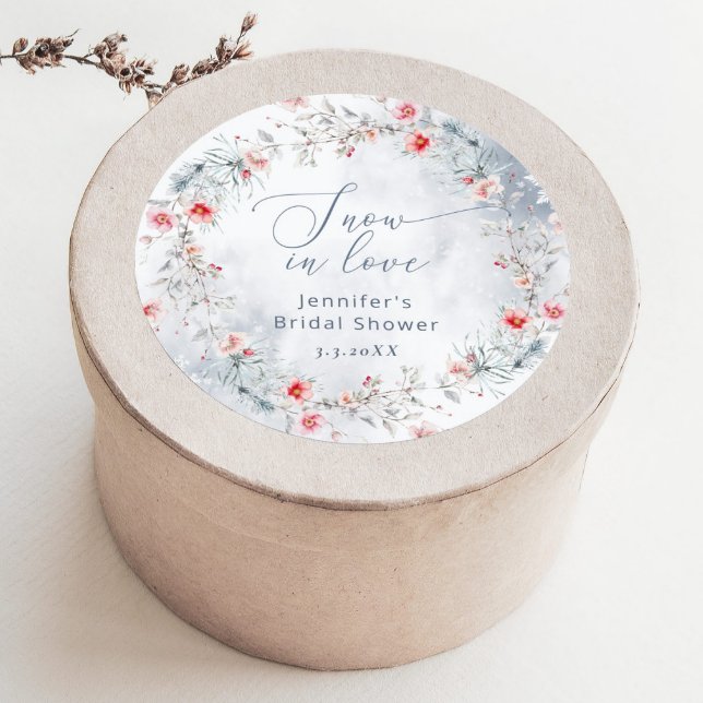 Adesivo Chá de panela elegante da neve do inverno no amor (Criador carregado)