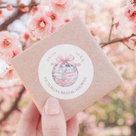 Adesivo Chá de panela Elegante de Bola Disco Rosa Girly
