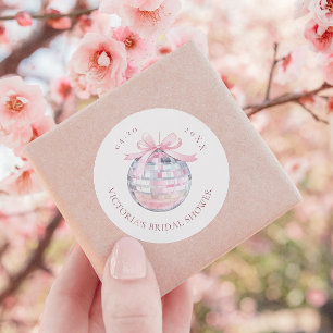 Adesivo Chá de panela Elegante de Bola Disco Rosa Girly