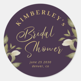 Adesivo Chá de panela elegante de ouro roxo