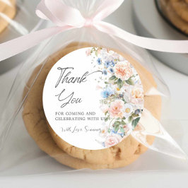 Adesivo Chá de panela Floral Azul Branco Blush Pastel Chic