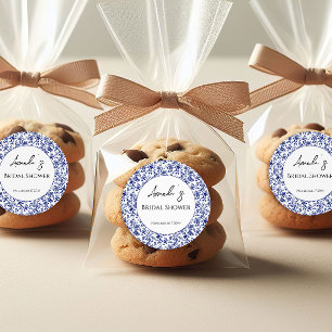 Adesivo Chá de panela Floral Azul Elegante