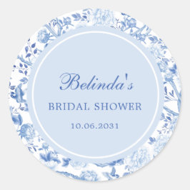 Adesivo Chá de panela Floral de Chinoiserie Branca Azul