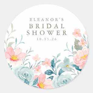 Adesivo Chá de panela Floral de Cor de Água Rosa-Teal Pa