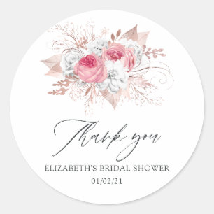 Adesivo Chá de panela Floral Dourado, rosa e Rosa