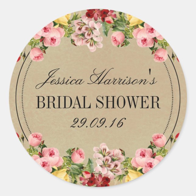 Adesivo Chá de panela Floral Elegante Vintage (Frente)