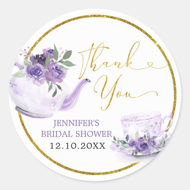 Adesivo Chá de panela Floral Puro Tea Obrigado Sticker (Frente)