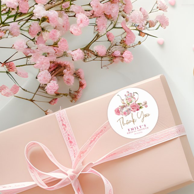 Adesivo Chá de panela floral rosa com vindima de aquarela (Criador carregado)