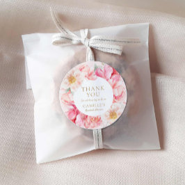 Adesivo Chá de panela Floral Rosa Elegante Obrigado