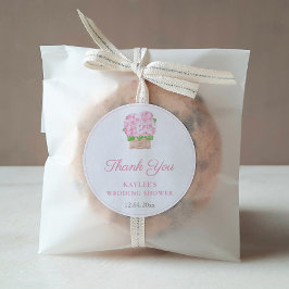 Adesivo Chá de panela Floral Rosa Girly Obrigado Por Favor