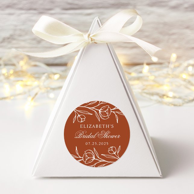 Adesivo Chá de panela Floral Terracotta esboçado (Criador carregado)