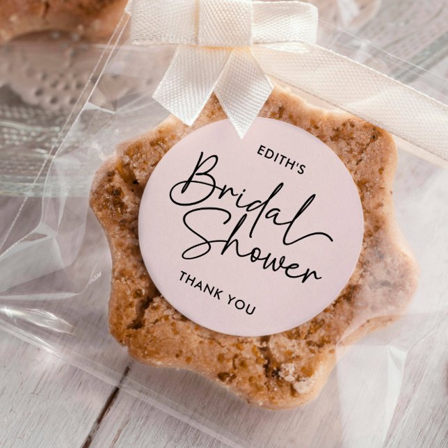 Adesivo Chá de panela Manuscrito de Script Moderno (Handwritten Typography Script for Bridal Shower Party)