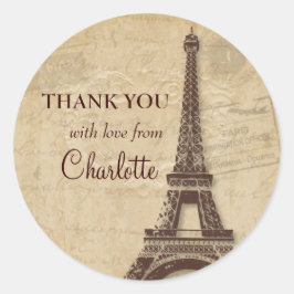 Adesivo Chá de panela Parisiense Torre Eiffel Obrigado