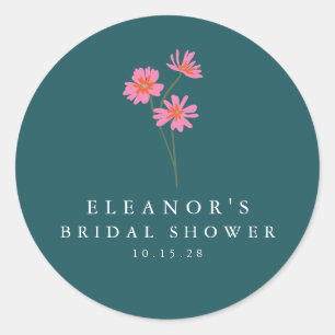 Adesivo Chá de panela Personalizado Boho das Flores Verdes