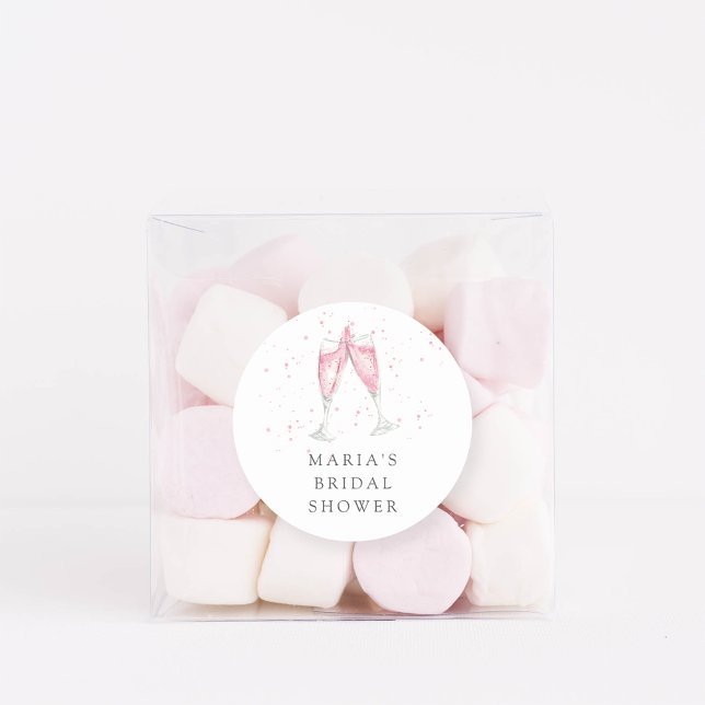 Adesivo Chá de panela Personalizado de Champanhe Rosa (Criador carregado)