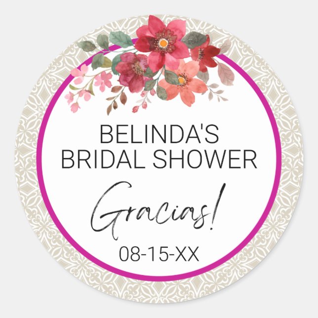 Adesivo Chá de panela redondo "Gracias" (Frente)