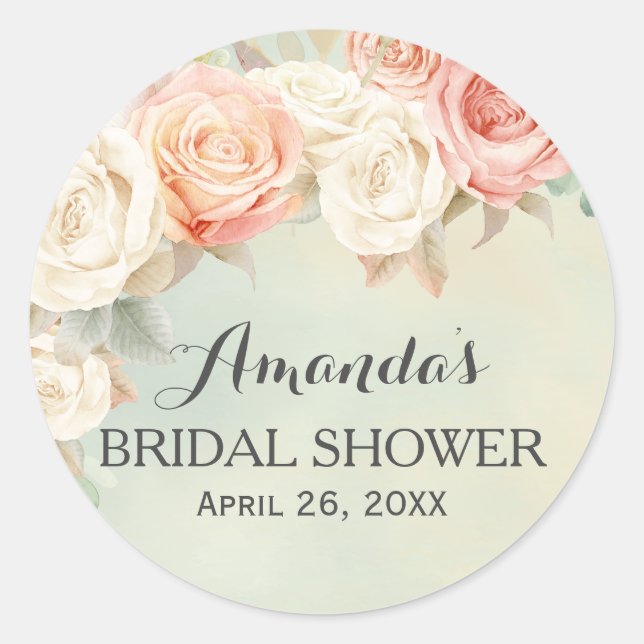 Adesivo Chá de panela Rosa Cottage Chic Vintage (Frente)