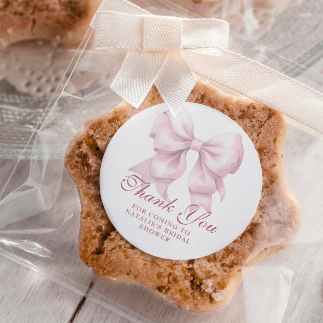 Adesivo Chá de panela Rosa Personalizado Obrigado (Criador carregado)