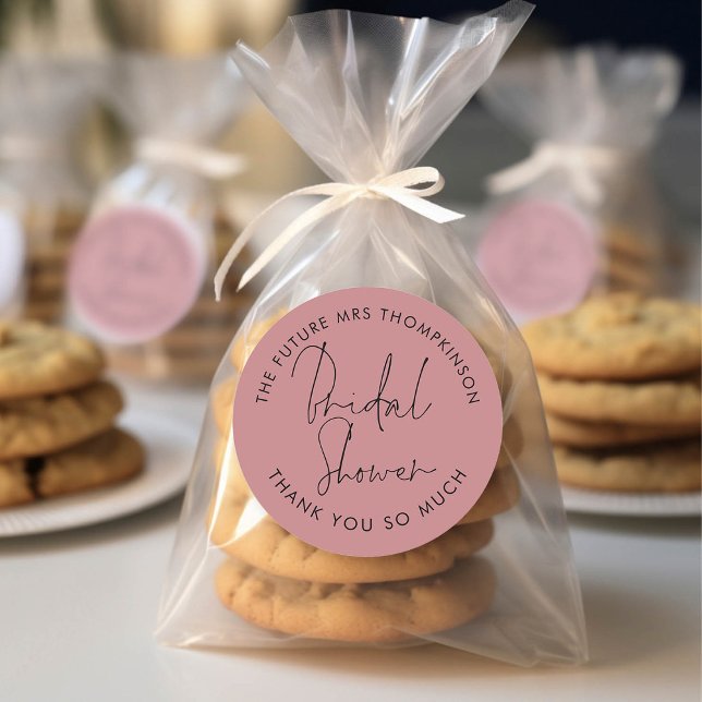 Adesivo Chá de panela rosa Rosa Dusty (For your bridal shower thank you favors!)