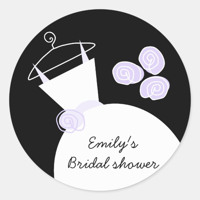 Adesivo Chá de panela roxo de casamento em preto (Frente)