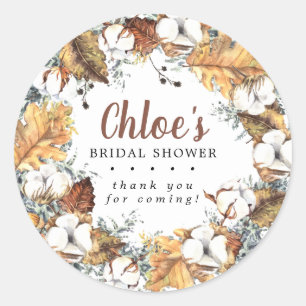 Adesivo Chá de panela Russo White Floral Fall Obrigado