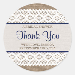 Adesivo Chá de panela Rustic Burlap & Vintage White Lace