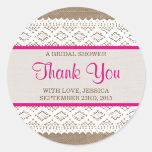 Adesivo Chá de panela Rustic Burlap & Vintage White Lace