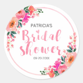 Adesivo Chá de panela Rustic Watercolor Pink Flowers