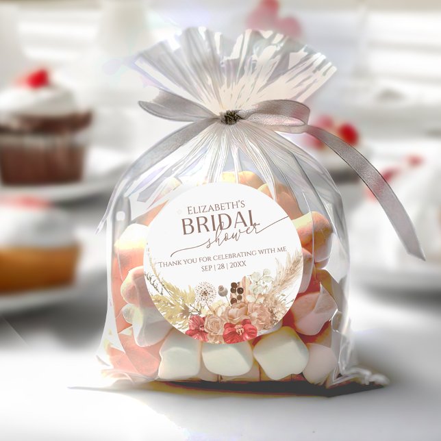 Adesivo Chá de panela Terracotta Boho obrigado para você (Criador carregado)