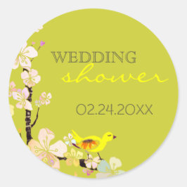 Adesivo Chá de panela Verde primavera Bird