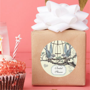 Adesivo Chá de panela Vintage Bluebird Wedding Seal