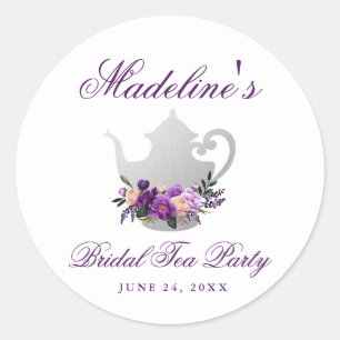 Adesivo Chá de panela violeta roxo do tea party pequeno