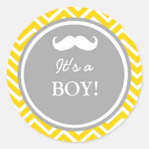 Adesivo Chá do bebê Cevron Mustache