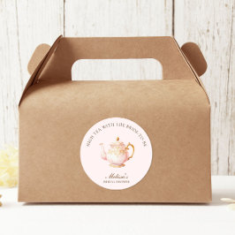 Adesivo Chá Elegante Rosa Pastel Dourado Chá de Noiva