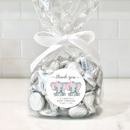 Adesivo Chá Gelado Elefante Bonito Meninas Bebê Obrigado