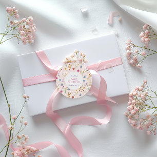 Adesivo Chá Mínimo Rosa de Flor Selvagem Obrigado