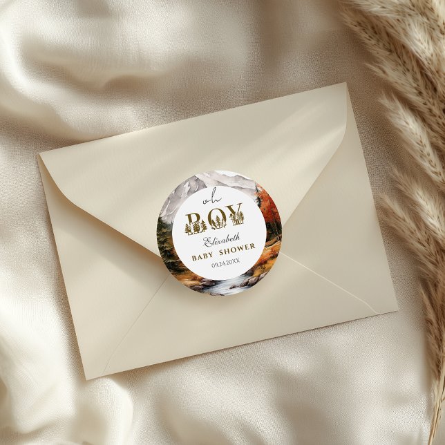 Adesivo Chá Russo Dourado do Bebê-Menino da Floresta (Criador carregado)