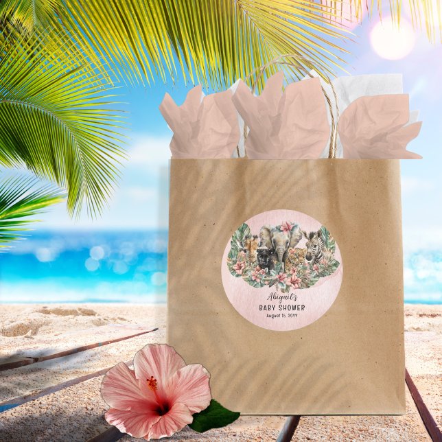 Adesivo Chá Safari Tropical De Belas Bebês (Criador carregado)