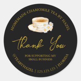 Adesivo Chá Simples de Camomile Homemade Obrigado Rótulo