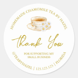 Adesivo Chá Simples de Camomile Homemade Obrigado Rótulo