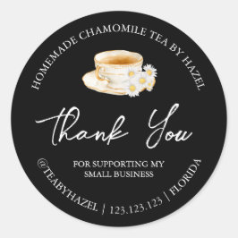 Adesivo Chá Simples de Camomile Homemade Obrigado Rótulo