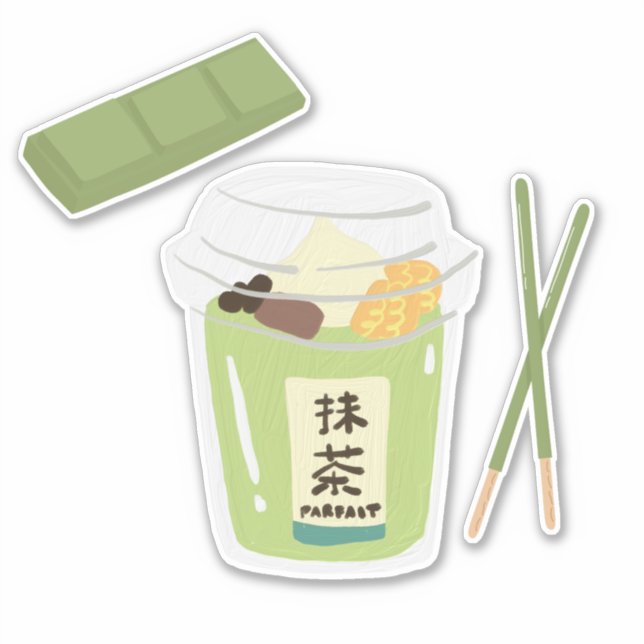 Adesivo Chá verde de Matcha, matcha (Frente)