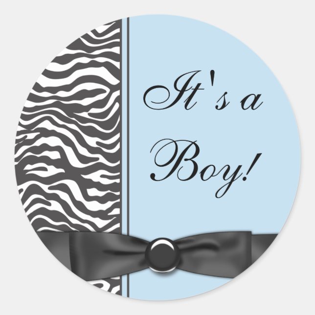 Adesivo Chá Zebra Baby Boy Stickers (Frente)