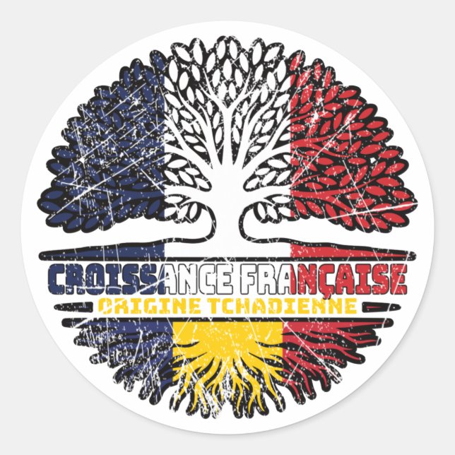 Adesivo Chade Chade French France Tree Roots Flag (Frente)