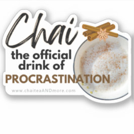 Adesivo Chai Black Tea Pun - Citações Procrastinadas