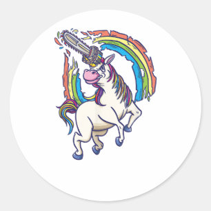 Adesivo Chainsaws unicorn vem ao matar presente T-Shirt