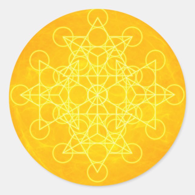 Adesivo Chakra Mandala Sagrada Geometria Brilhante Amarelo (Frente)