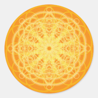 Adesivo Chakra Mandala Sagrada Geometria Laranja Brilhante