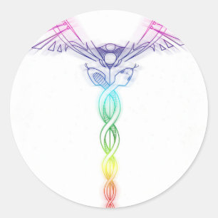 Adesivo Chakra Rainbow Caduceus